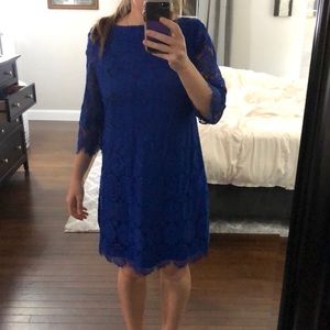 Holiday lace blue dress